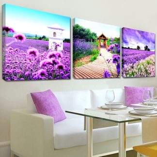 DIY Diamond Painting Full. Pemandangan Lavender 3 in 1 Taman Lavender. 130 x 45CM D564B