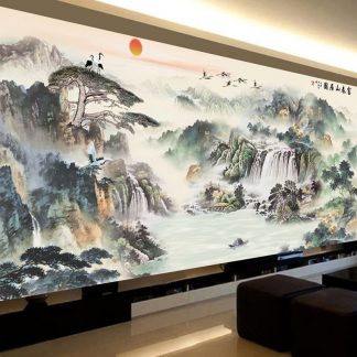 DIY Diamond Painting Full. Pegunungan Fu Chun air mengalir 150x62CM D565