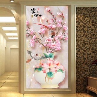 DIY Diamond Painting Full. Pot Bunga Keramik Burung  50x90CM D579