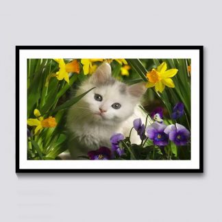 DIY Diamond Painting Full. kucing taman bunga 30x40 cm D697