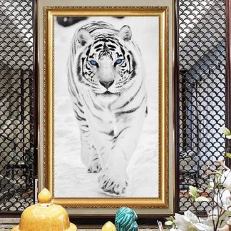 DIY Diamond Painting Full. Harimau putih simple eropa style 50x80 cm D776