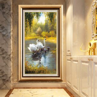 DIY Diamond Painting Full. Angsa Danau Romantis 40x75 cm D789