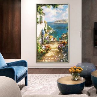 DIY Diamond Painting Full. Kota Tepi Laut pantai wisata 70x120 cm D785