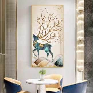 DIY Diamond Painting Full Rusa motif Hijau Turquoise portrait 50x90 cm D809