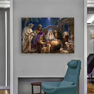 DIY Diamond Painting Full kelahiran yesus kristus 50×40 cm D841