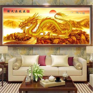 DIY Diamond Painting Full naga klasik tembok raksasa 120×50 cm D831