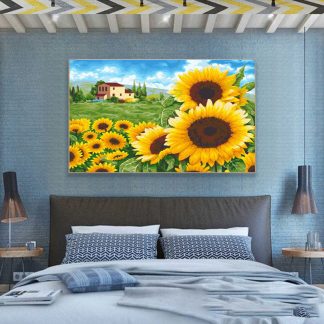 DIY Diamond Painting Full taman bunga matahari rumah 50x40 cm D887