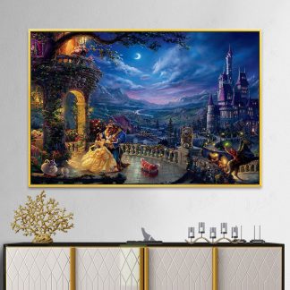 DIY Diamond Painting Full beauty and beast castle 60x40 cm D988