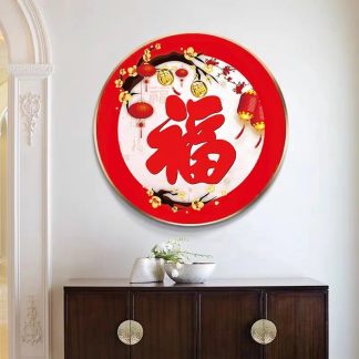 DIY Diamond Painting Full bunga anggrek kaligrafi rezeki 50x50cm D112