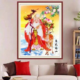DIY Diamond Painting Full dewa rezeki panjang umur rusa 60x90cm D970