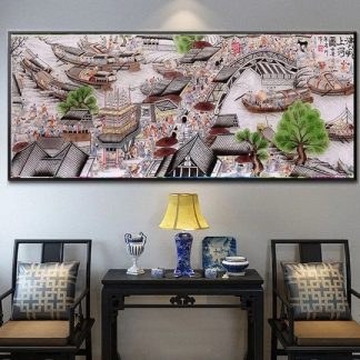 DIY Diamond Painting Full jembatan kota makmur dinasti 120x50cm D984