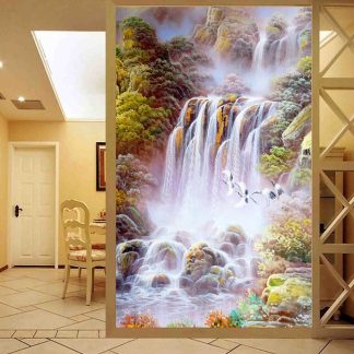 DIY Diamond Painting Full air terjun pegunungan bangau 60x120 cm D176