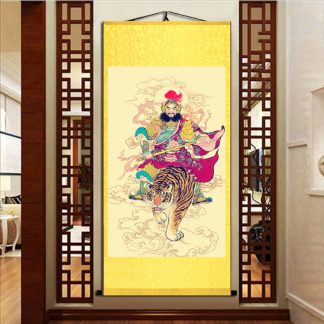 Lukisan Gantung Kain dewa TIO HU GUAN SUE han tan kong 30x80 cm LG130