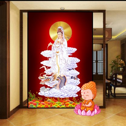 DIY Diamond Painting Full dewi guan yim bodhisattva injak naga 50x70 cm D460 - Image 2